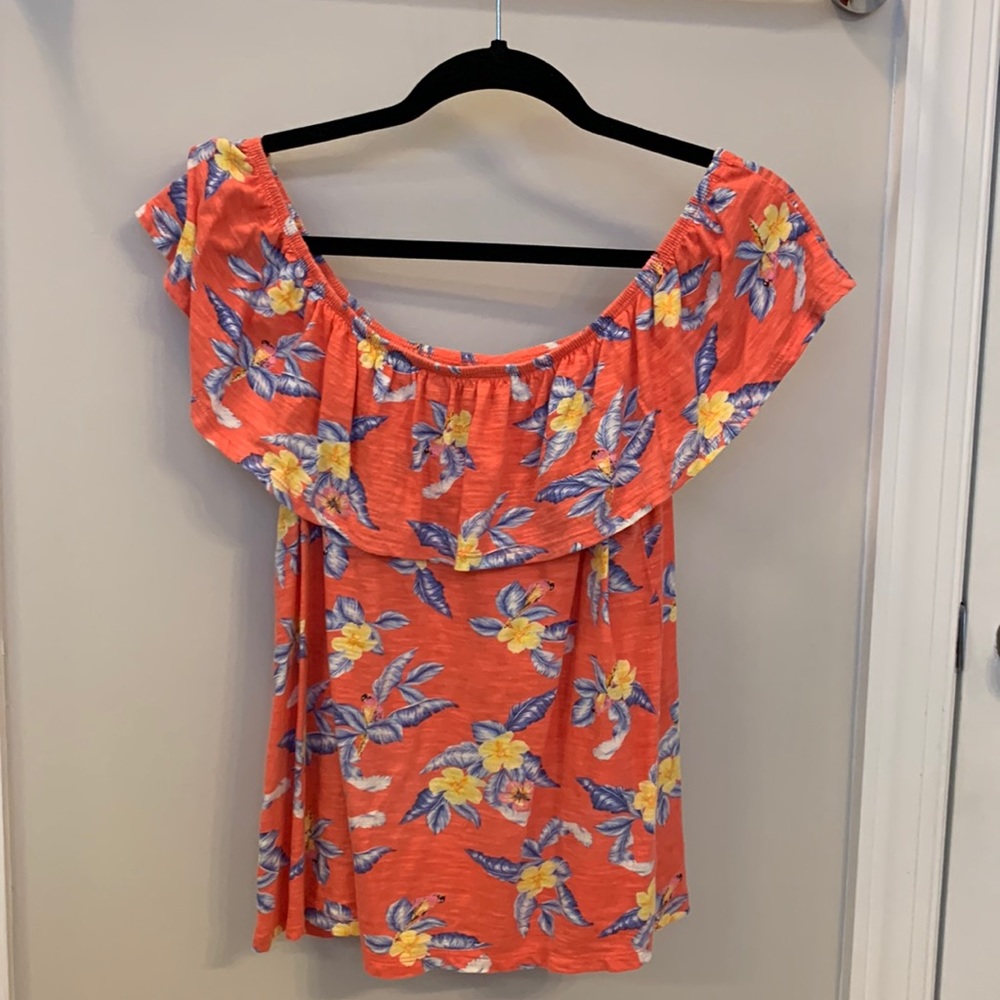 Floral printed off the shoulder (if you want) blouse